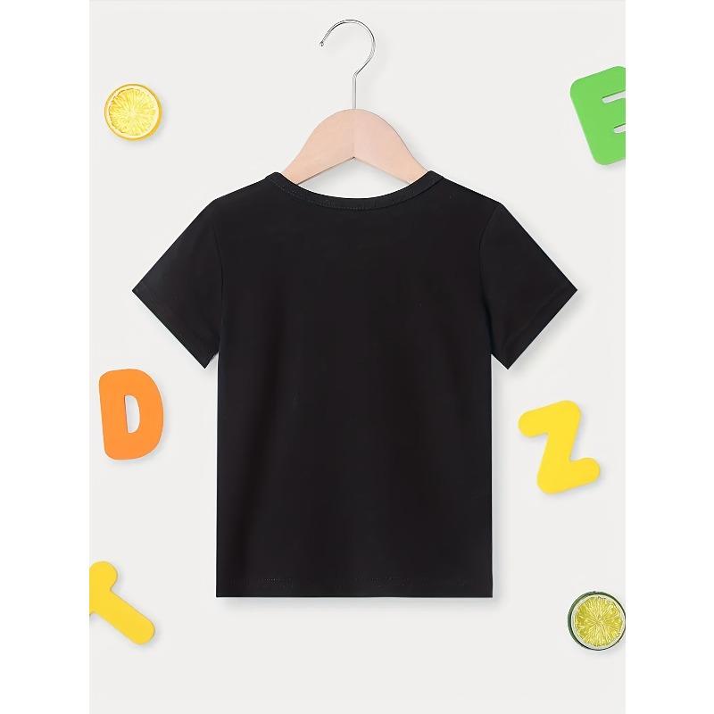 European Size Girls Round-neck Short-sleeved T-shirt with Unique English Patterns