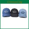 Embroidered Letter Nyc Denim Cap With Curved Brim And Windproof For Outdoor Use