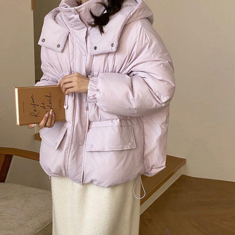 

Маленькая толстовка с капюшоном женская 2025 зимняя мода милая грудь талия тонкий пуховик из белого утиного пуха холодостойкое пальто S