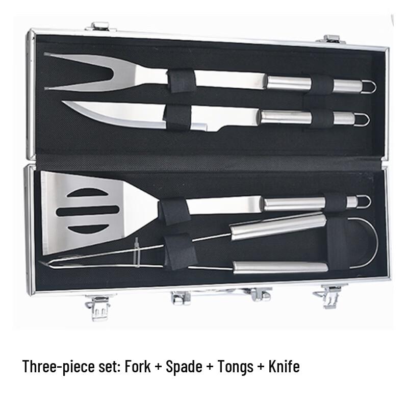 5-Piece Outdoor BBQ Grilling Tool Set with Aluminum Case