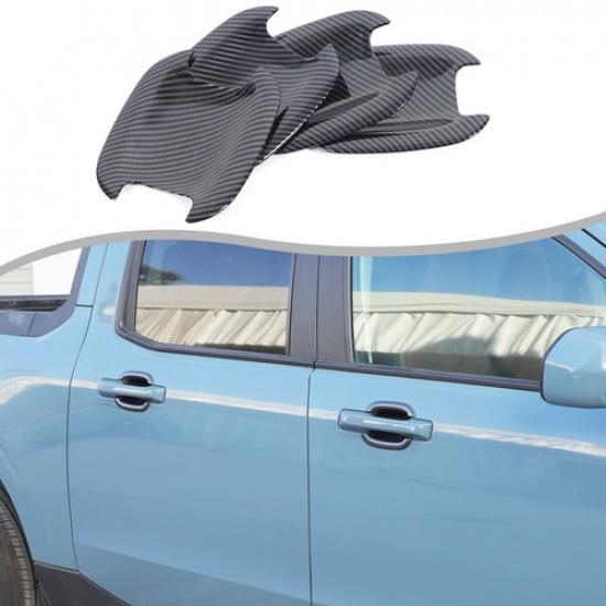 ABS Carbon Fiber Exterior Outer Door Bowl Cover Trim For Ford Maverick -2024