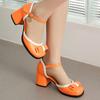Close Toe Women Sandals Summer Shoes Outside Sweet Bow D'Orsay Ankle Strap Elegant Black Nude Green Party Wedding Shoes Brand