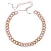 Angebot Neues Design Bling Kette Roségold plattiert rosa Zirkonia Miami Cuban Link Damen Halskette
