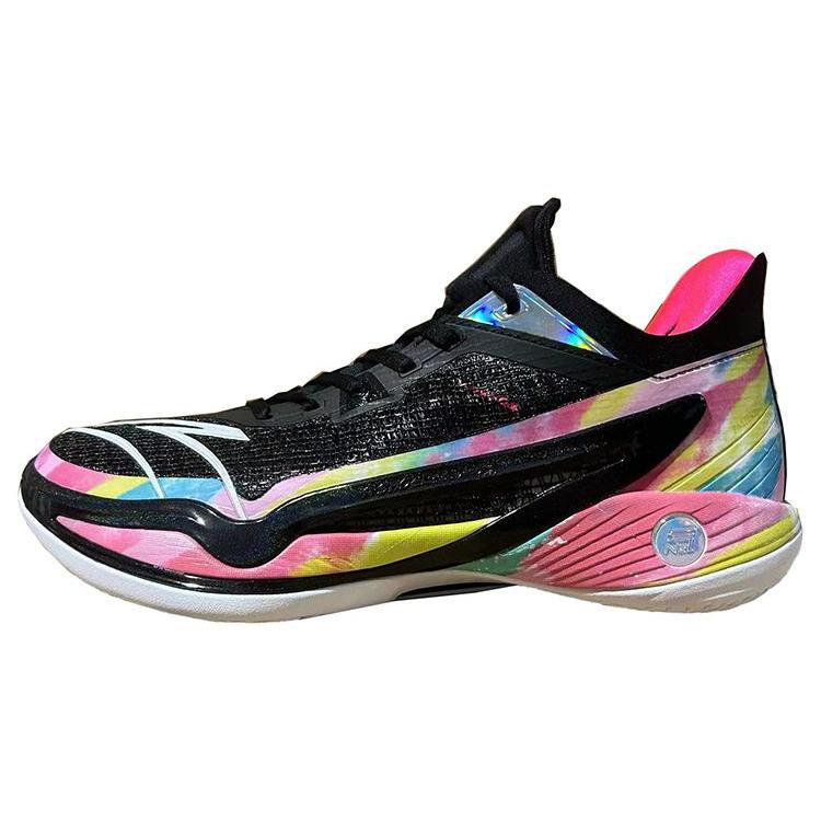 

New Anta Lighthearted 4 Cushioning Wear-Resistant Low-Top Basketball Shoes Men s Black Pink 112321113-8 44.5