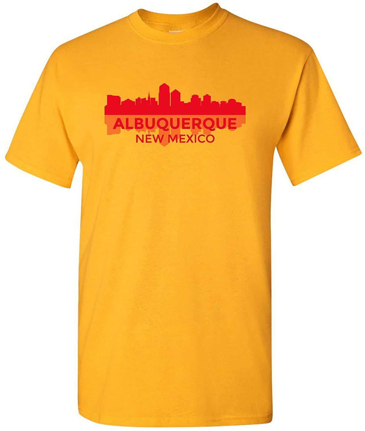 Albuquerque New Mexico Skyline Hometown State Team City T Shirt Gold XL