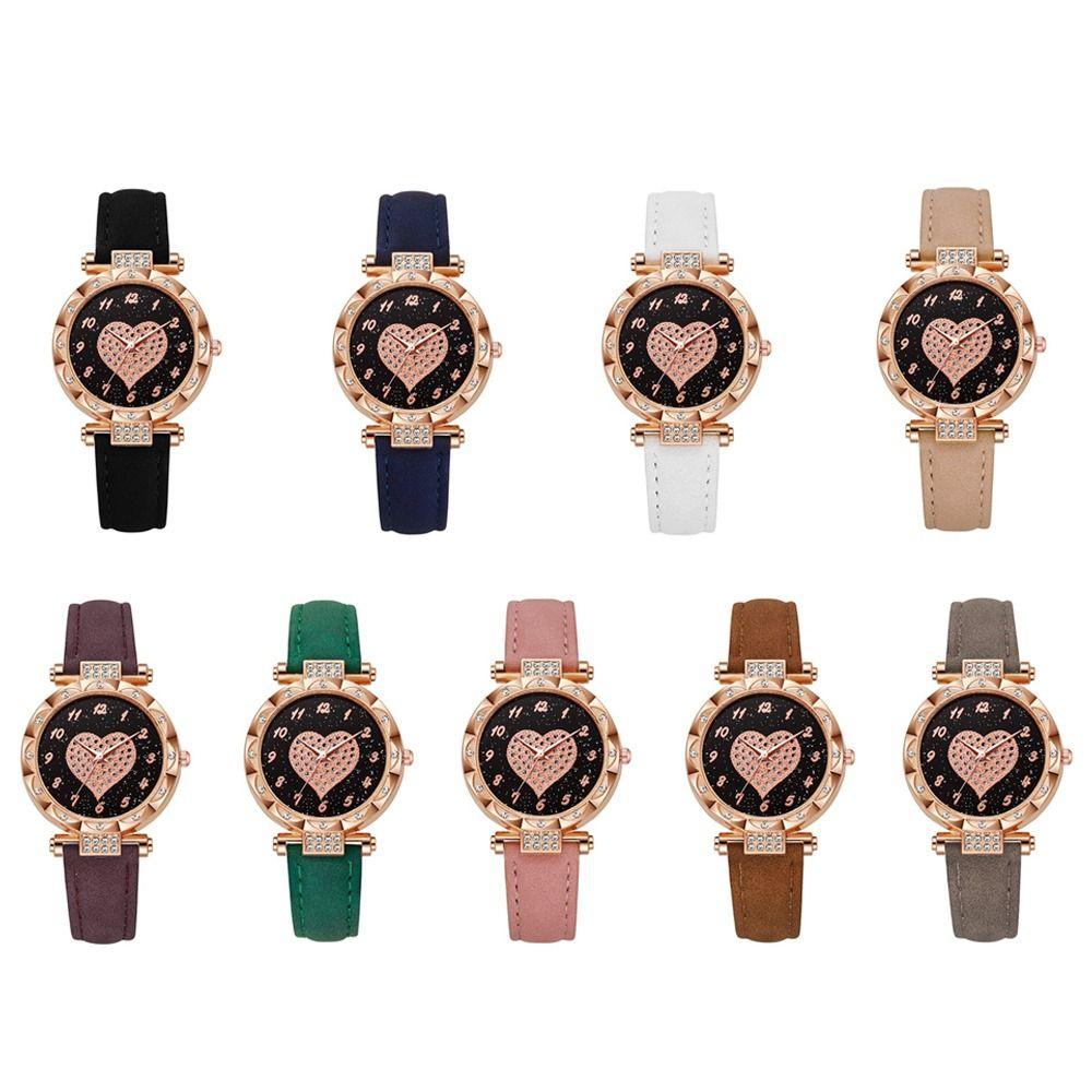 Casual Electronic Watch Leather Strap Wrist Watches Fashion Quartz Wristwatches Women