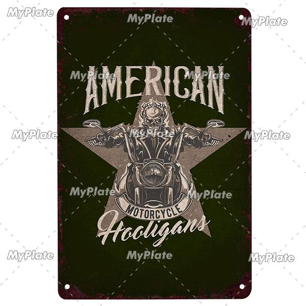Motorrad Metall Zeichen Vintage Plaque Zinn Zeichen Wand Dekor Für Garage Club Platte Handwerk Fahrt Biker Poster Hot Rod