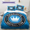 Charlotte FC Pattern Bedding Home Decoration Birthday Gift (1 * duvet cover + 2 * pillowcase, without core)