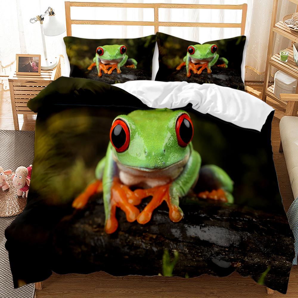 Animal Duvet Cover Set Exotic Style Boys 3D Animal Printed Bedding Set Black Wolf Double Queen King Size Polyester Qulit Cover