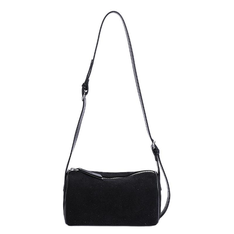 Retro matte cylinder bag women's new versatile shoulder messenger bag niche design pillow bag