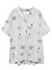 Snoopy Short Sleeve Shirt PWFT202380 GRY Japan F [Gelato Pique] Women's (FREE Size)