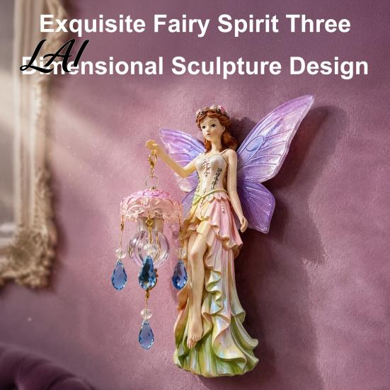 Elegant Entrance Hall Lighting Fairy Wall Night Light Resin Elf Sculpture Lantern for Bedroom 3D Gift Birthday or Housewarming Hanging Art