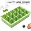 Silicone Ice Cube Tray 15 Cavity Flexible Mould with Lid for Freezer Drinks and Baby Food