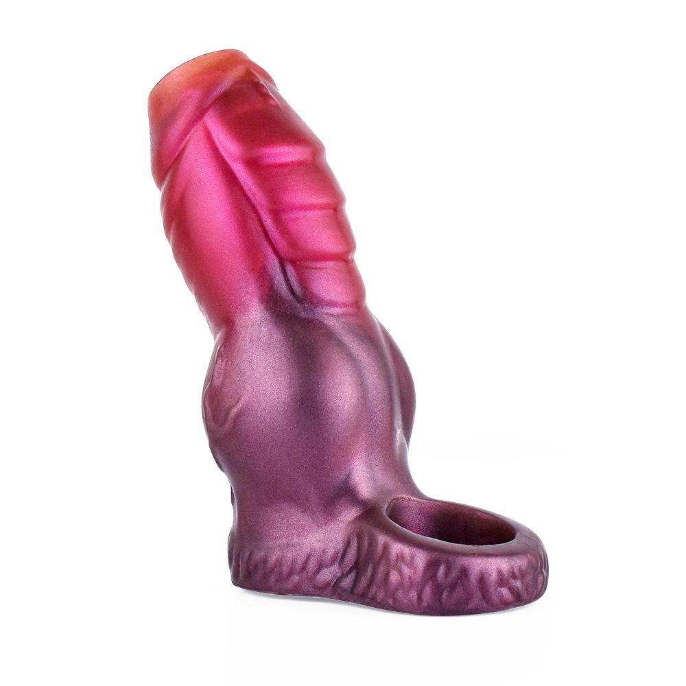 Silicone Penis Sleeve Condom Extender Soft Realistic Dildo Adult Sex Toy for Men Women Pegging Strap On
