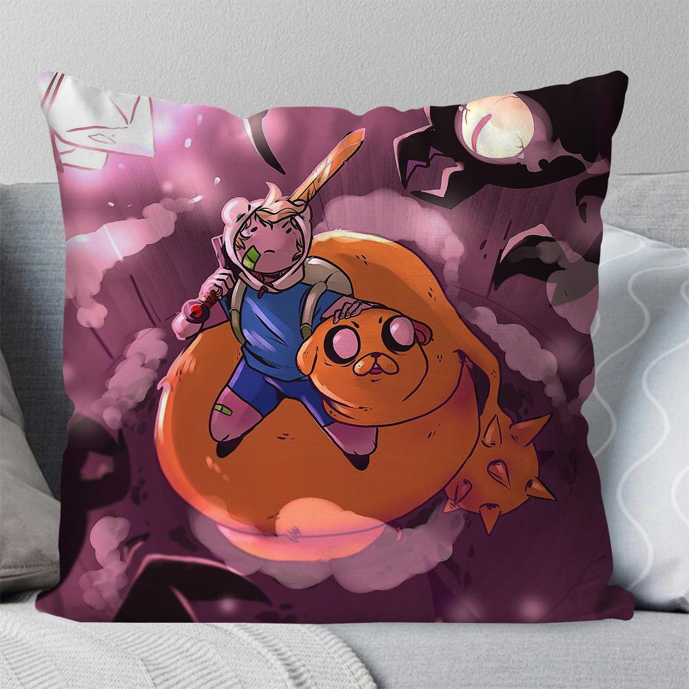 A-Adventure T-Time Comedy Animation Pillow Case Square Pillow Bedroom Sofa Leisure Comfort Car Living Room Home Decoration 40X40
