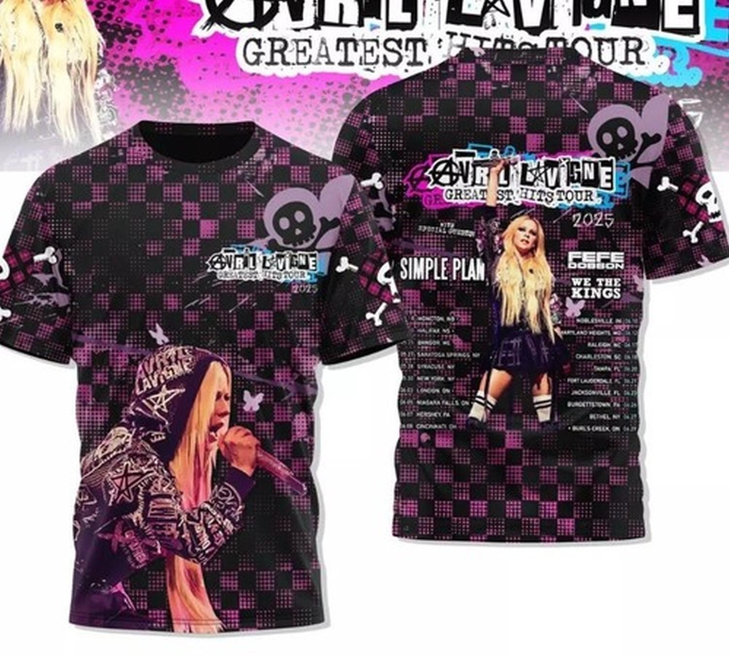 Avril Lavigne Tour 2026 The Greatest Hits Tour Celebration T-Shirt 3D XXXL