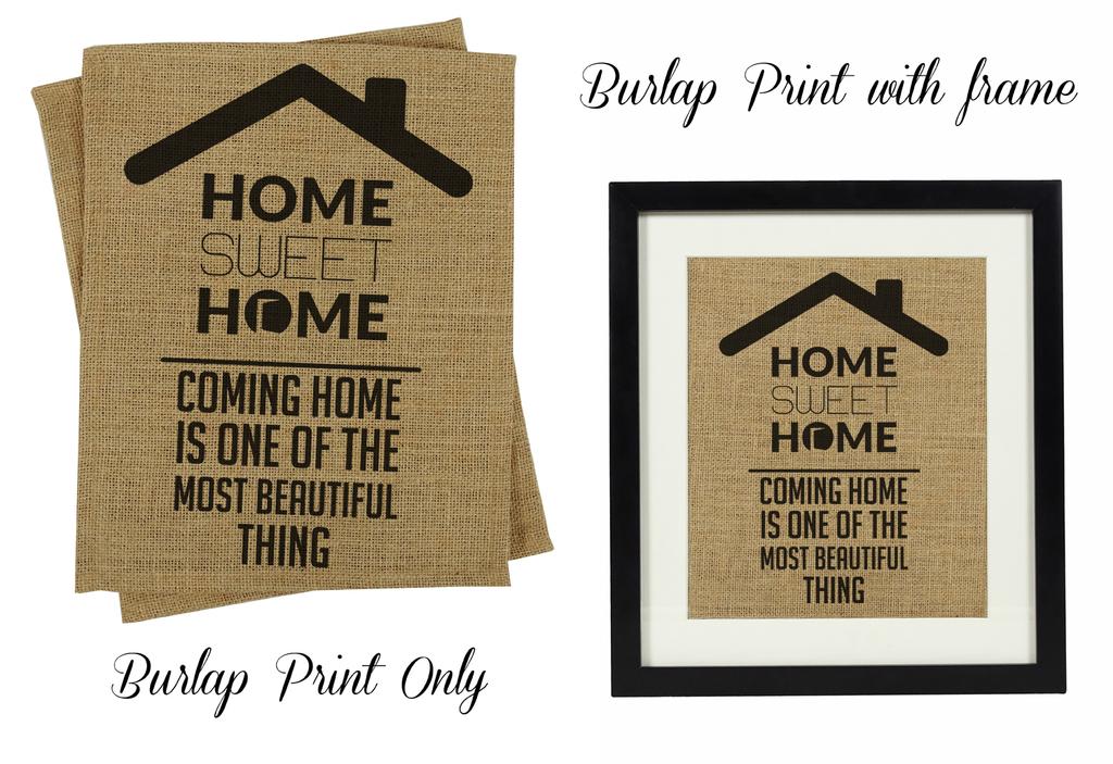 Darling Souvenir Home Sweet Home Quotes Wall Decor Burlap Print Housewarming Gift-Burlap Print Only