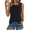 Spring Summer Round Neck Sleeveless Fashion Vest Loose Striped Top for Women Vest