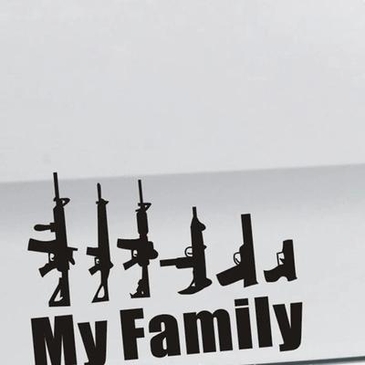 1PCS Hot Selling MY FAMILY Car Stickers Gun Decoration Car Motorcycle Electric Car Decoration Stickers