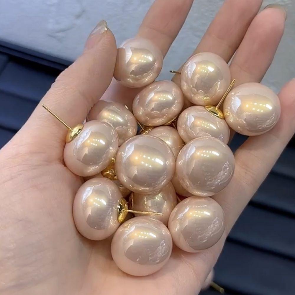 2024 Elegant Light Pink Retro Pearl 925 Stud Earrings - French Socialite Style