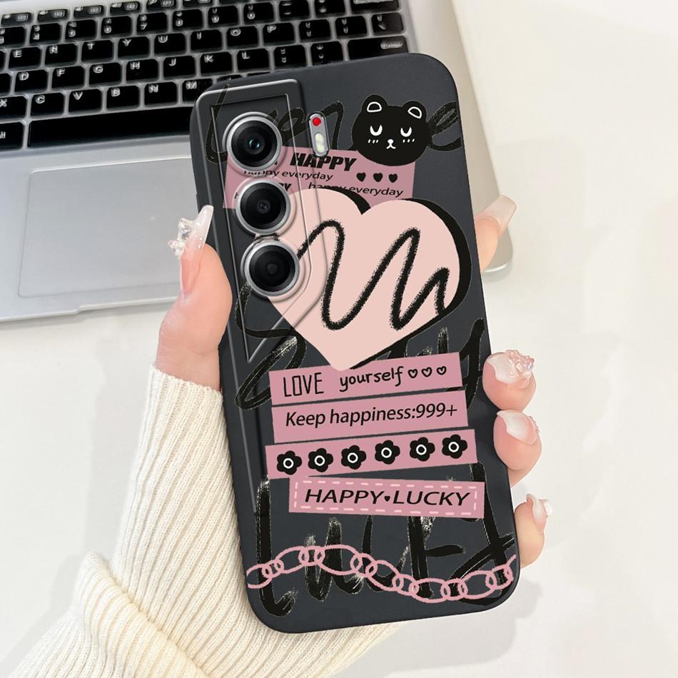 For Tecno Camon 40 Pro 4G Camon40 CM5 CM6 Cute Rabbit Cat Cartoon Phone Case For Camon 40 40Pro 4G Soft Silicone Cases Bumpers