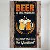 Vintage Beer Themed Metal Tin Sign Dark Blue Black Background Beer Mugs Clinking Wheat Design Rustic Retro Pub Bar Home Decor