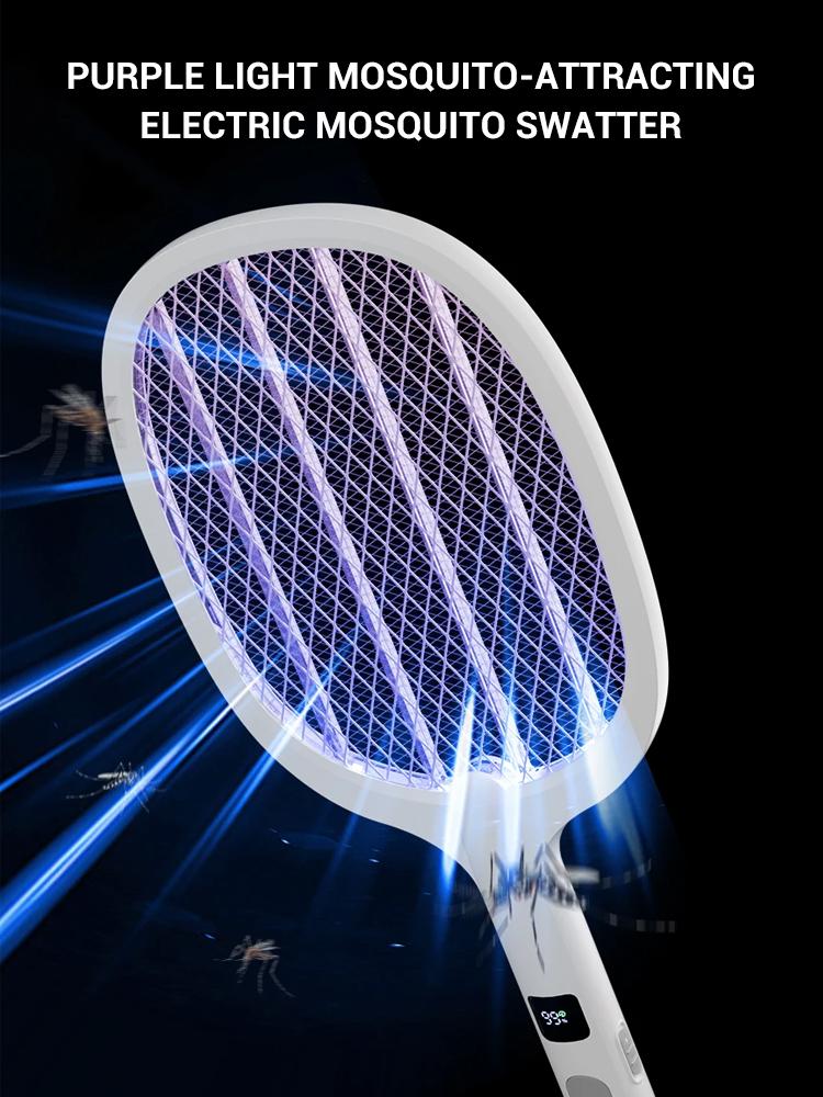 4000V Type-C Electric Fly Swatter Killer Insect Rechargeable Detachable Handheld Automatic Tapping Mode Indoor and Outdoor