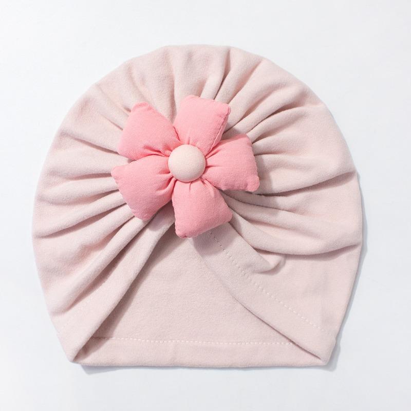 New children's hats, cute five-petaled flower baby pullover hats, soft and comfortable baby caps