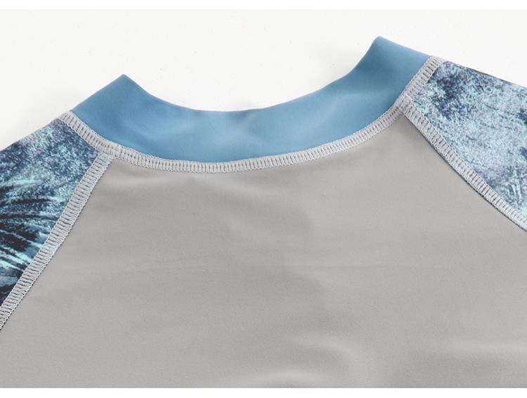 Bañador de dos piezas para mujer con manga larga, cremallera y almohadillas en el pecho – Traje de protección solar para surf y buceo