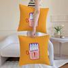 Cute Coastal Charm Sardines Pillow Case Anti-Dustmite Pillowcase Invisible Zipper Silky Short Plush Sofa Cushion Cover