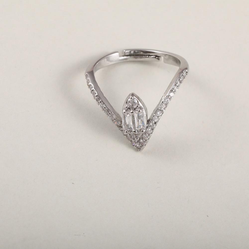 18k Copper-Plated Adjustable Teardrop Ring with Zircons – Light Luxury, Non-Fading Jewelry for Index Finger.