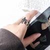 Cross Retro Hollowed Hip Hop Punk Women Rings Open Rings Korean Finger Rings Copper Plated Platinum