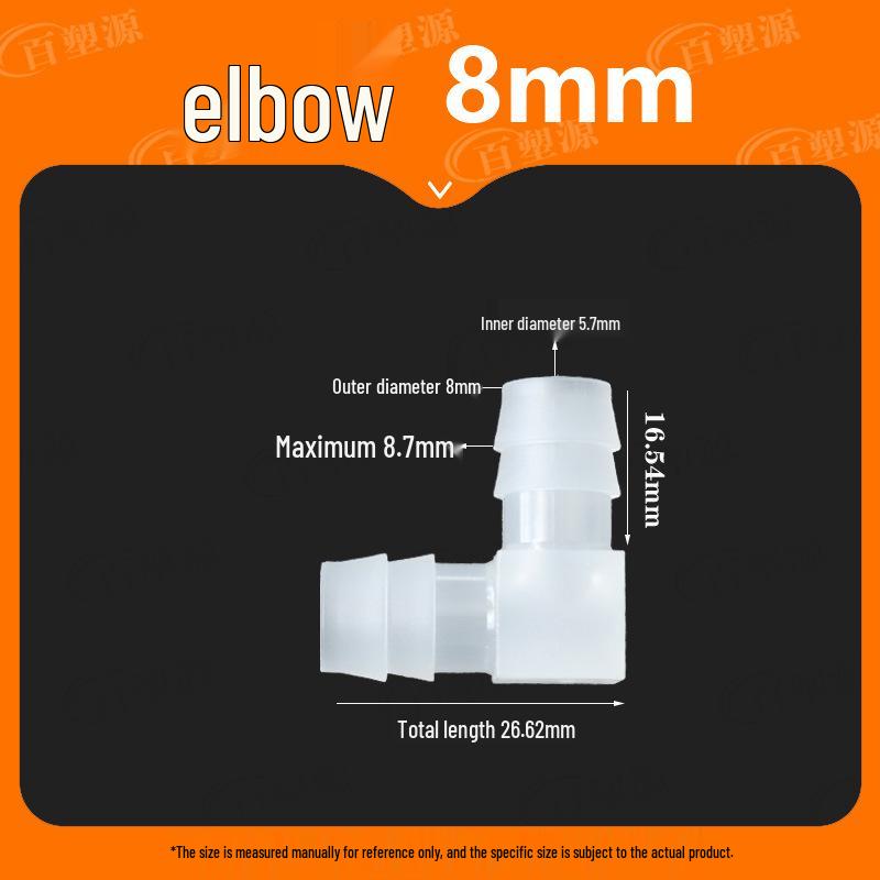 5/16 Inch 8MM L-Shaped Plastic Elbow Connector, 90° Barb Water Nozzle for Hose/Fish Tank