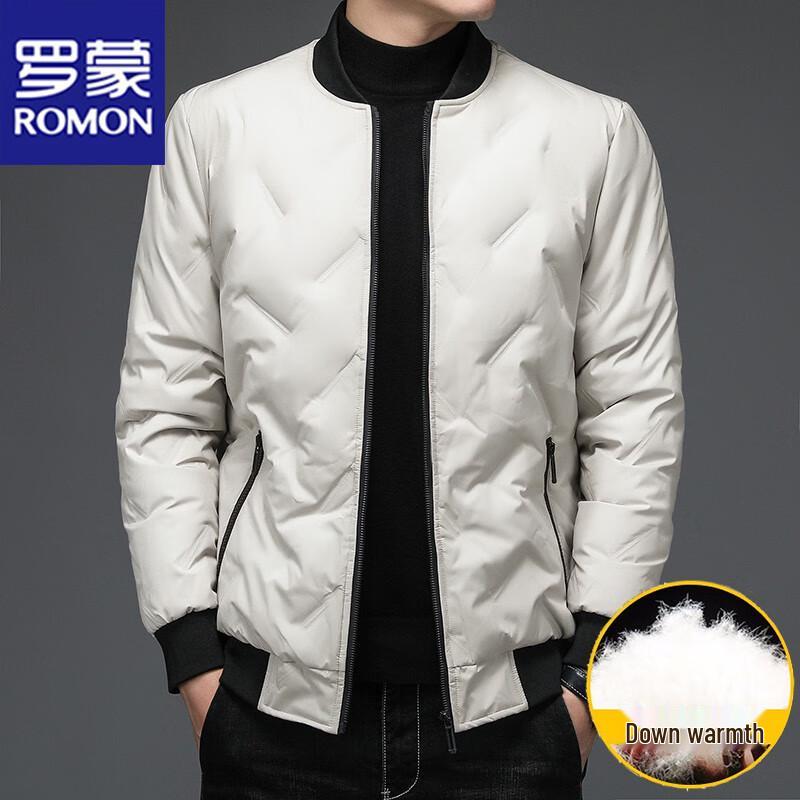 ROMON Men's Baseball Collar Down Jacket