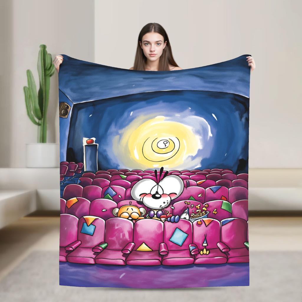 Christmas Diddl Super Soft Blankets  Travel Plush Throw Blanket Funny Living Room Flannel Bedspread Sofa Bed Cover