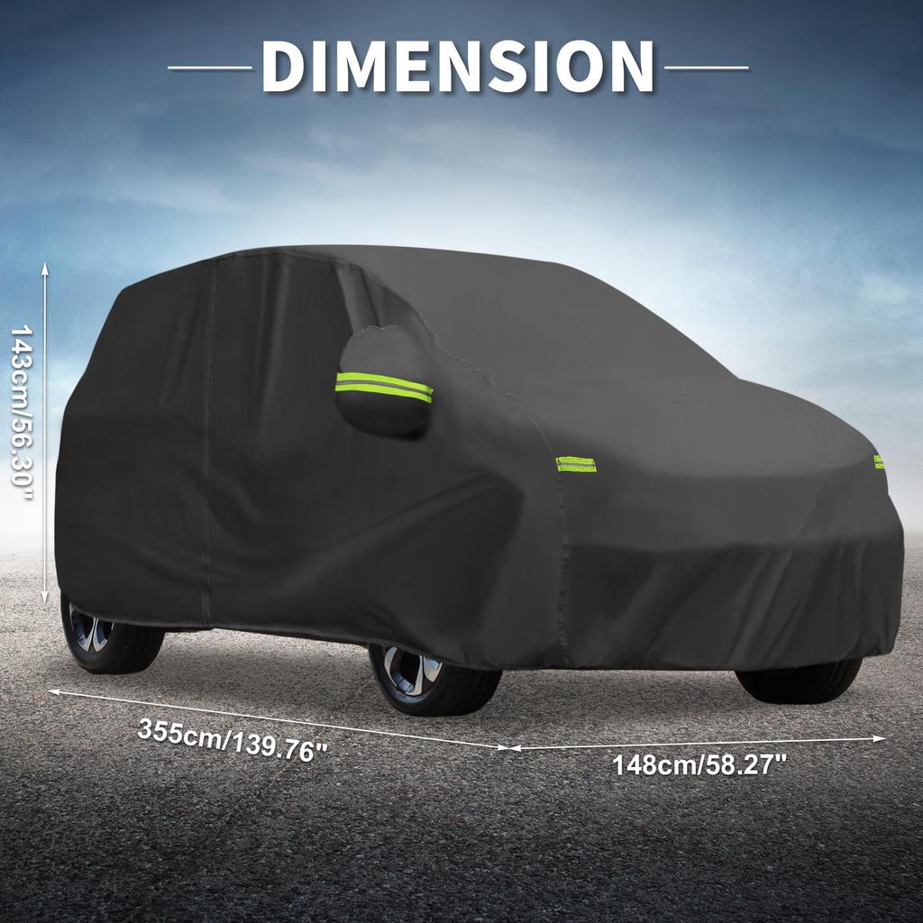 X AUTOHAUX Suzuki 355x148x143cm Light Car Body Aluminum Spunlace with Windproof Rainy Season Strong Yellow Hail Side Nighttime Safety Easy To Put On