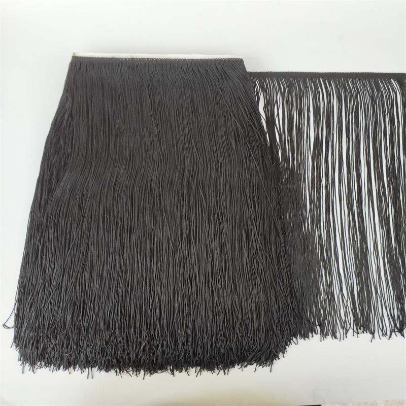 

50 см Полиэстер Бахрома Ряд Борода Кружево Платье для латиноамериканских танцев Сделай сам Танцевальный костюм Аксессуары Фонарь Кружево Украшение чёрный