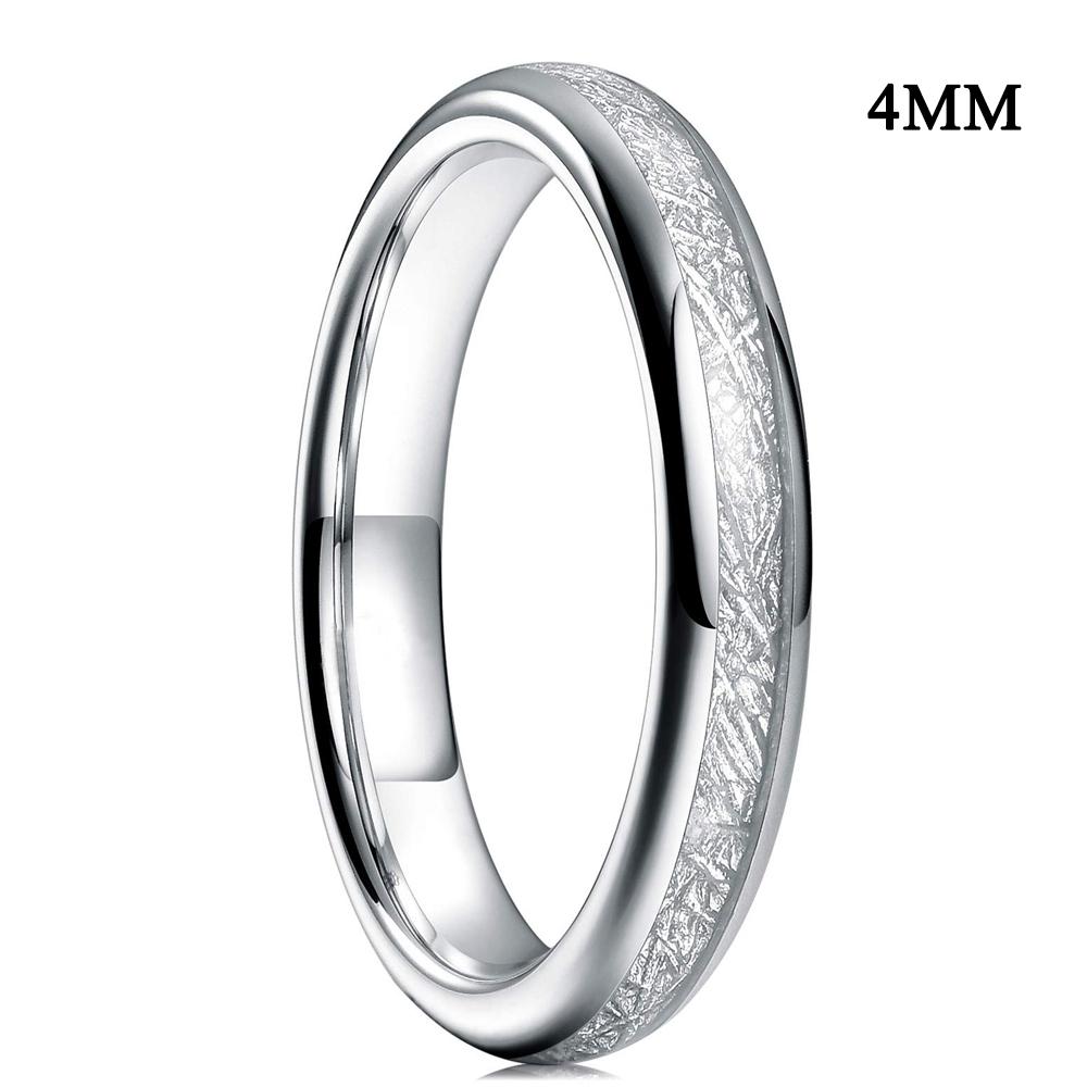 

4 мм 6 мм 8 мм медного цвета вольфрамовые свадебные кольца для мужчин и женщин, куполообразные полированные, с метеоритной инкрустацией, стальные парные кольца, мужские свадебные кольца 10