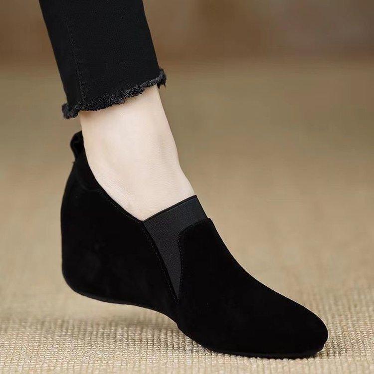 Pumps mit runder Spitze im französischen Stil zum Hineinschlüpfen Gommino Kaschmir2025Herbst Neu Hepburn-Stil Alles passend Damenschuhe