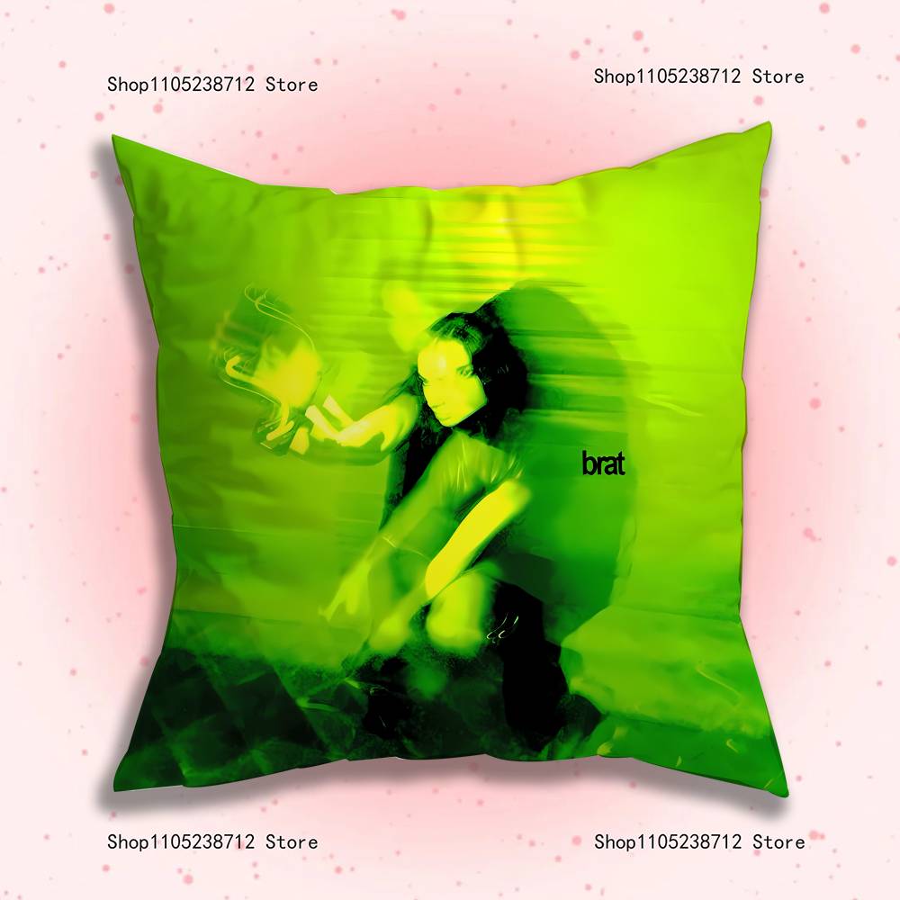 Singer C-Charlis Xcx B-Brat Pillow Case Cute Cartoon Anime Peripheralsbedroom Sofa Decorative Cushion Cover Soft Cushion Cover