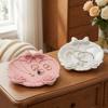 Wavy Edge Jewelry Storage Tray Smooth Surface Bow Knot Trinket Plate  Bathroom Decor