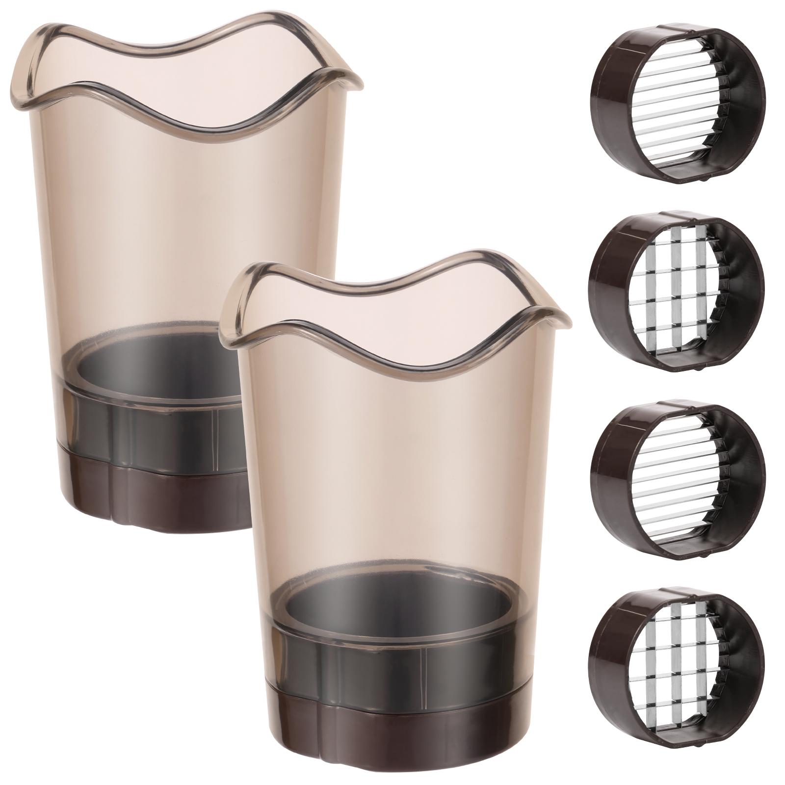 

2Pcs Fruit Cutter Cup with Stainless Steel Blades Removable Strawberry Slicer Anti Slip Fruit and Egg Cutter for Vegetable