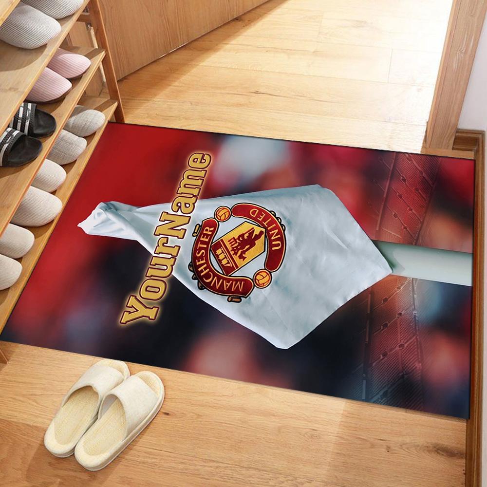 Manchester Customize Your Name Area Rug Design for Game Room Outdoor Balcony Dormitory Antislip Carpet Anime Office Decor