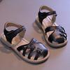 Summer Woven Roman Sandals, Closed-Toe Soft Sole Beach Shoes for Girls