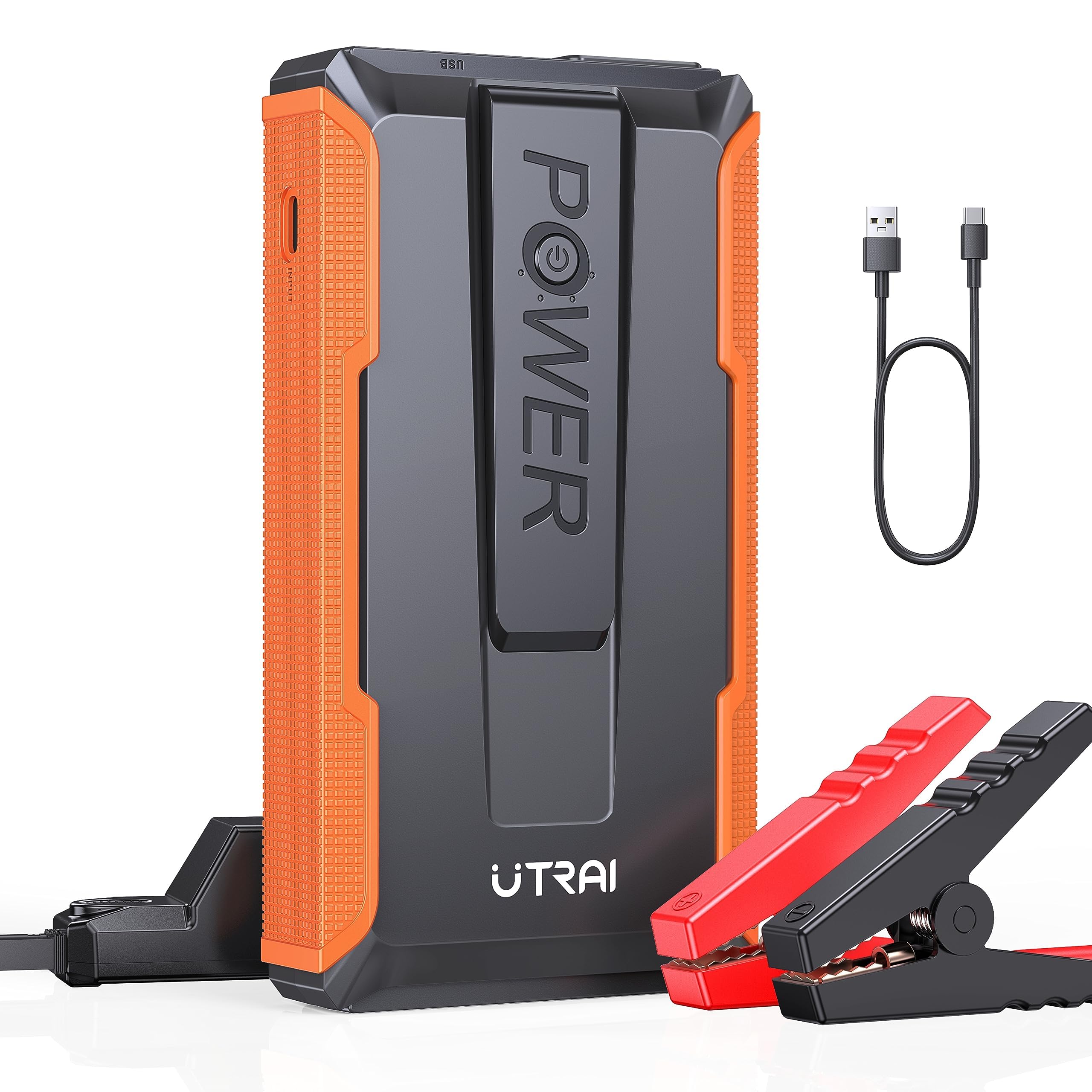 

UTRAI Jump Starter, For 12 V Cars, Emergency Starting, 2,000 A Peak Current, Gasoline 13200mAh