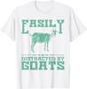 Easily Distracted By Goats Graphic TShirt Mens Casual Short Sleeve Crew Neck Tee