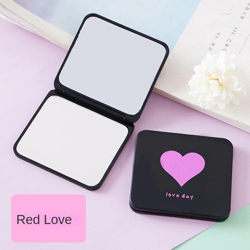 Small Mirror Carry-on Mini Makeup Mirror Double-sided Portable Student Handheld Folding Small Mirror