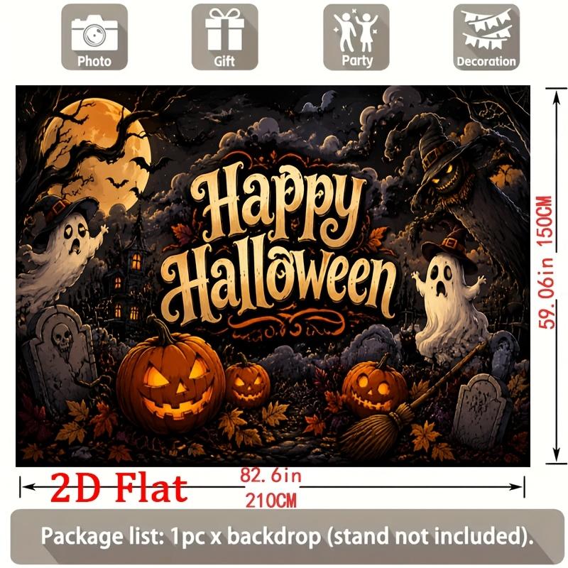Two-dimensional plane, 1 piece per pack. Suitable for indoor/outdoor Halloween pumpkins and banners - party background fabric