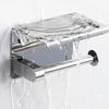 Stainless Steel Toilet Paper Holder with Phone Shelf Bathroom Tissue Holder Toilet Paper Roll Holder