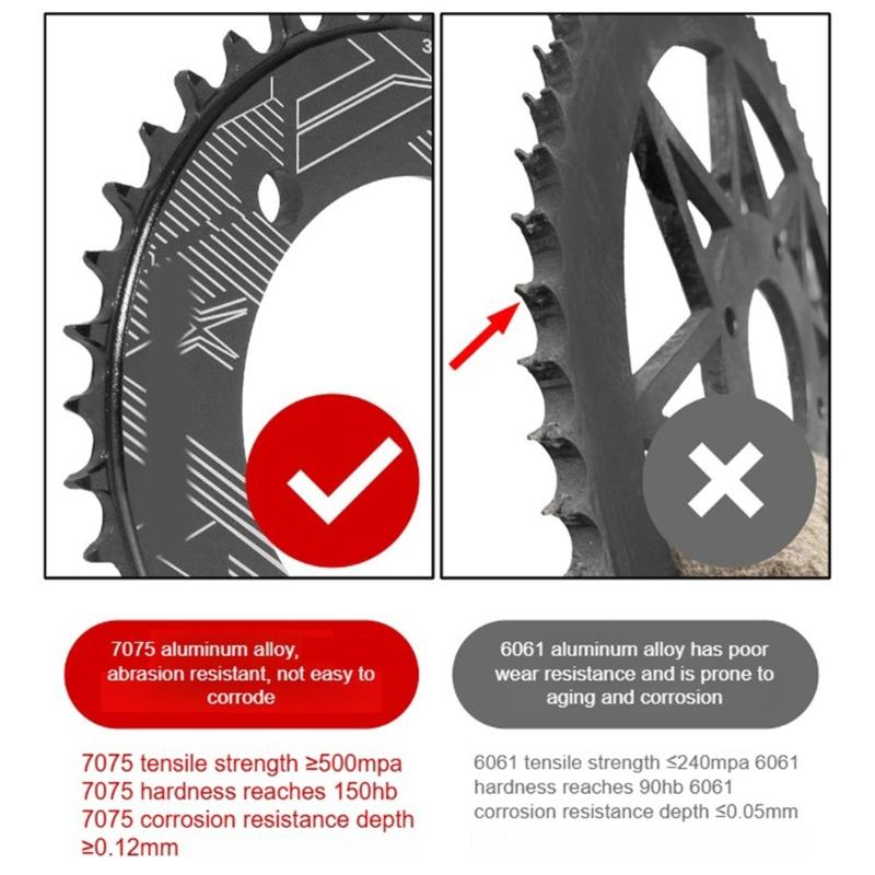 32T/34T/36T/38T 104BCD Fahrrad Rundform Narrow Wide Kettenblatt Kettenrad Fahrrad Kreis Kurbelgarnitur Einzelblatt Teile